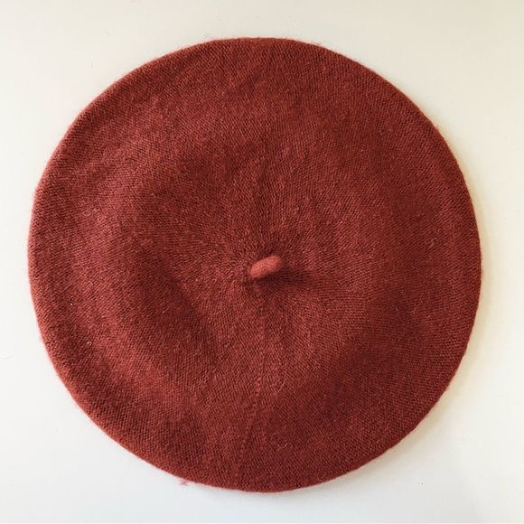 Light Rust, Pumpkin Spice French Beret Hat with Classic Tail at Center T… - Picture 7 of 8